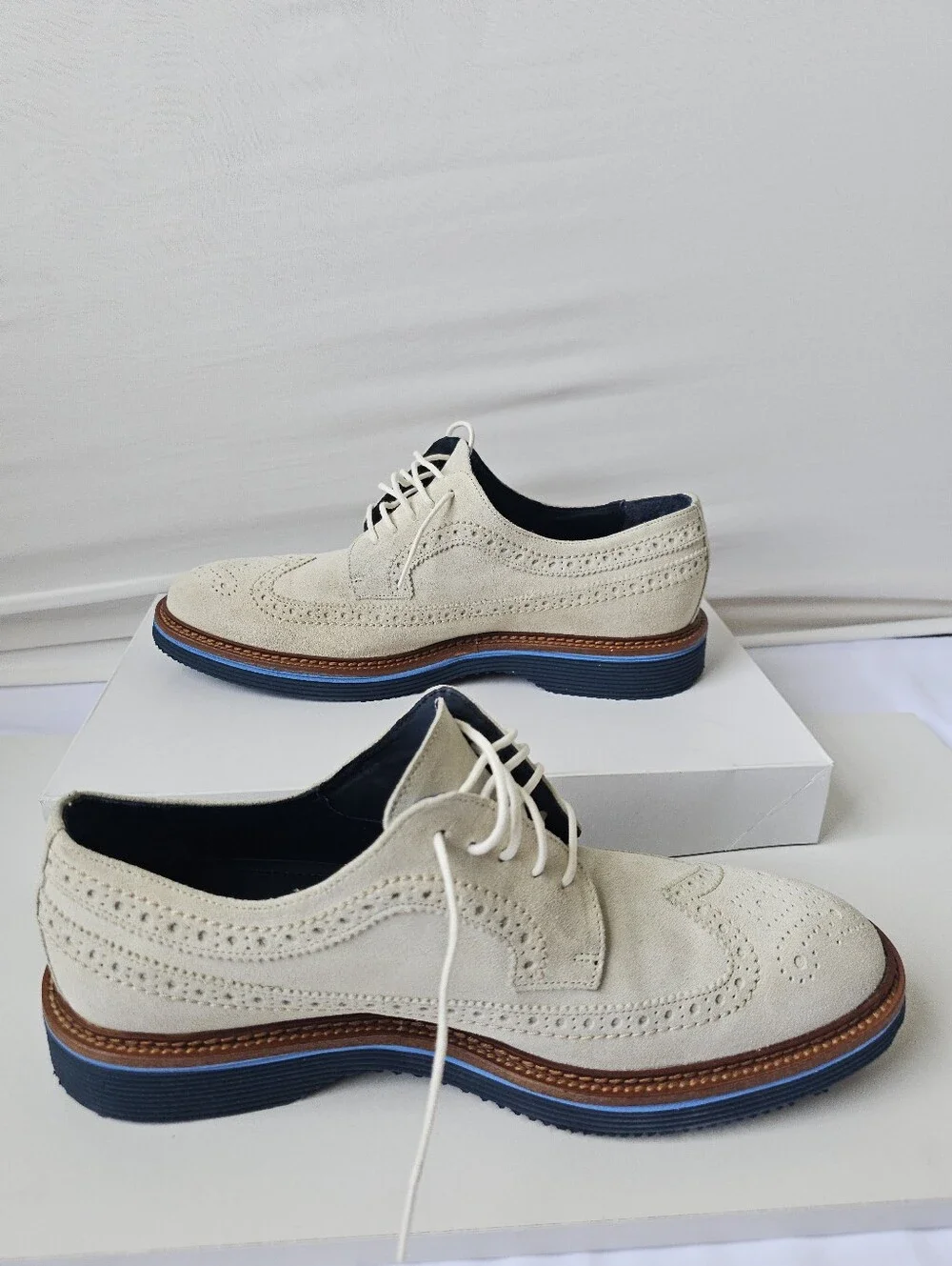 Johnston & Murphy Collection Suede Wingtip Oxfords - Italy
